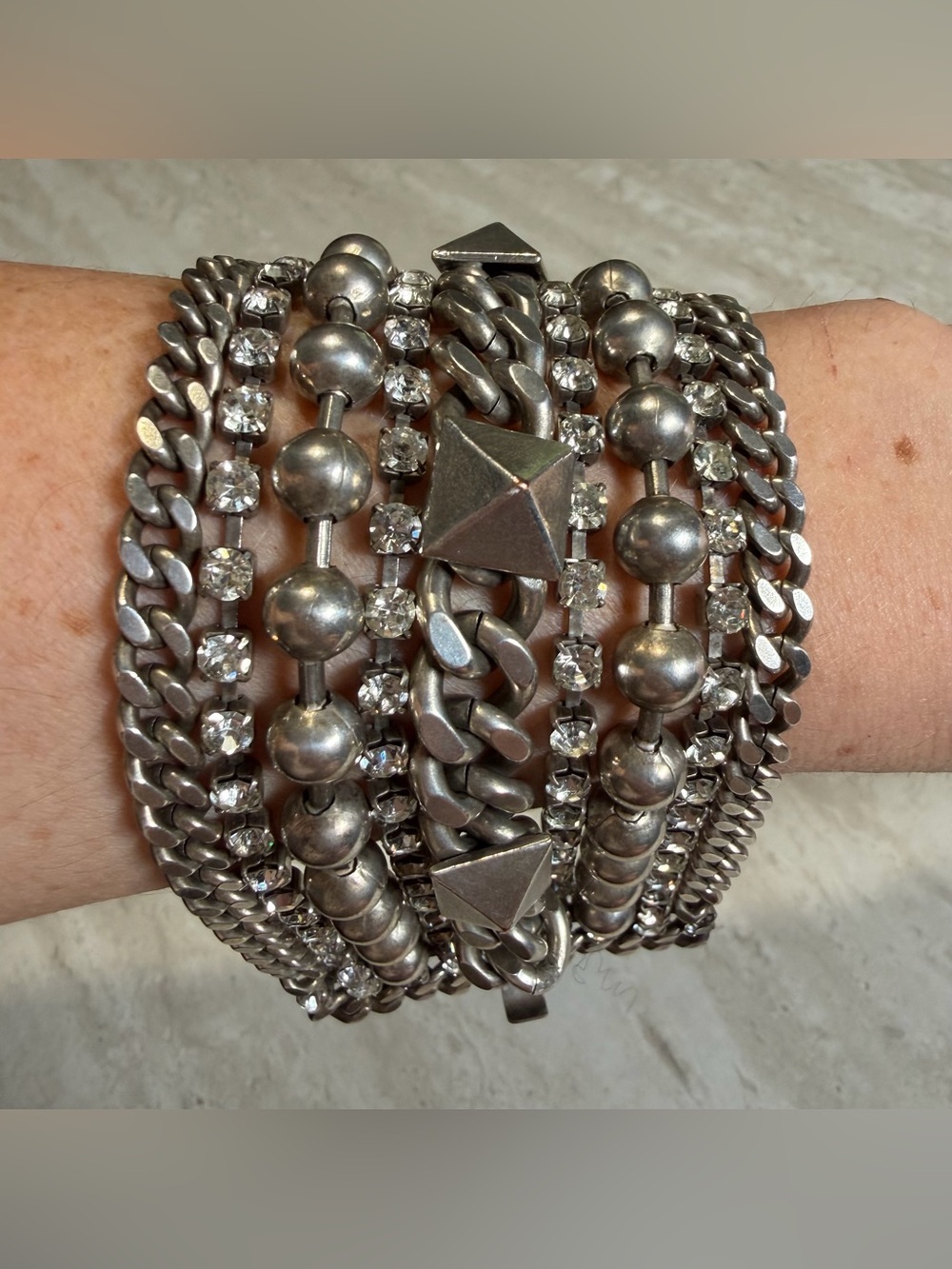 Vintage Fallon Jewelry Punk-Glam Statement Bracelet